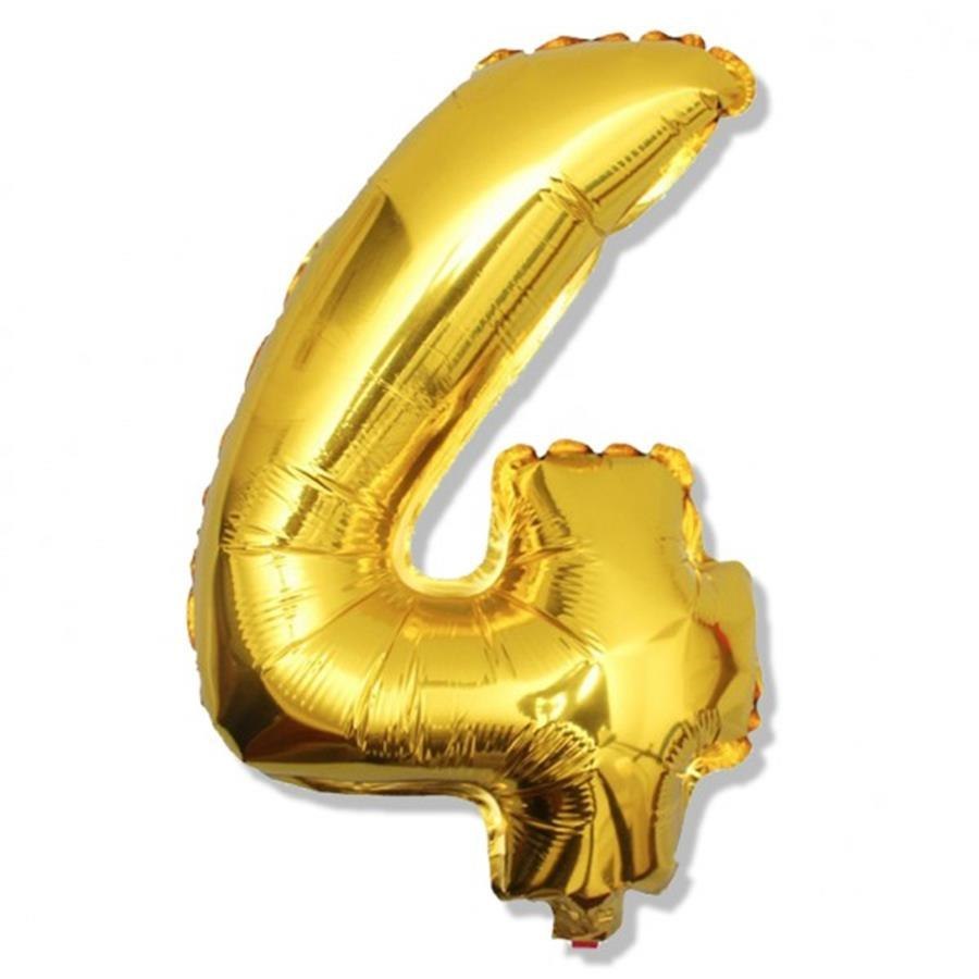 BALLOON NUMBER 4 85 CM GOLD GODAN GODAN